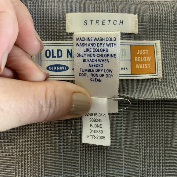 VTG Old‎ Navy Plaid Skirt Sz 8 Gray Light Academia Coquette Soft Girl Lace Trim - Picture 10 of 12